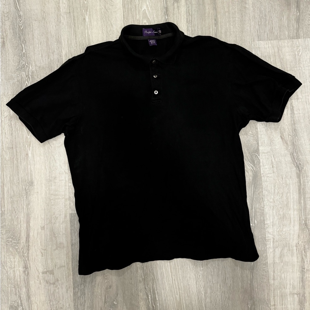 [SOLD] Ralph Lauren Purple Label Mens Medium Polo Shirt  Black - Made in Italy